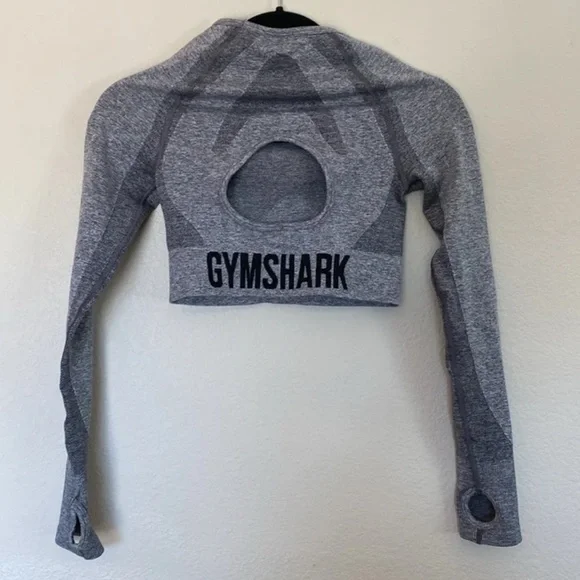 Gymshark flex cropped long sleeve top women’s small grey EUC - Picture 5 of 5